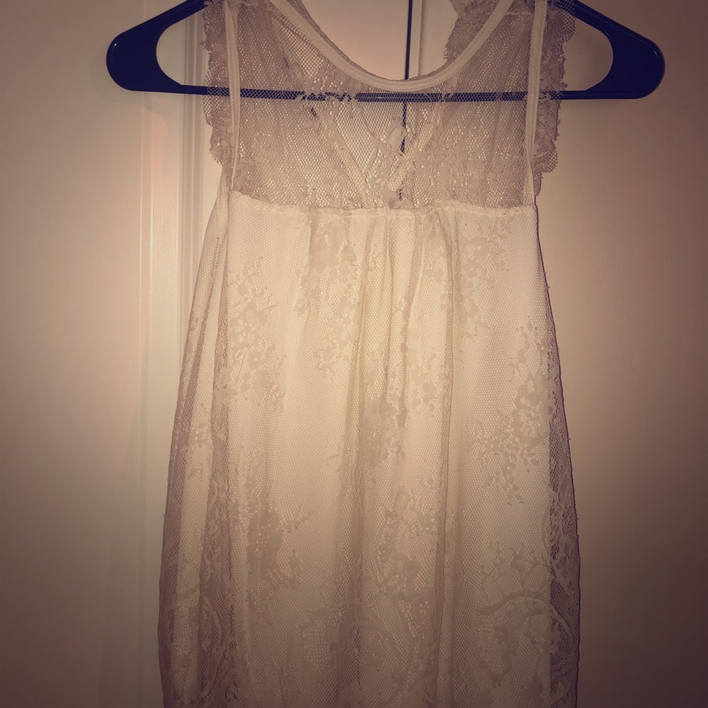 White Lacey top